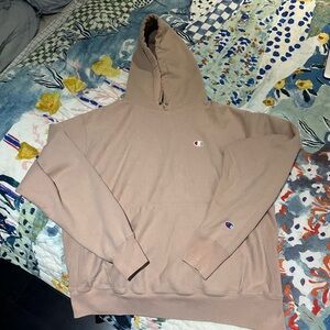 Unique Stone Clay Colour Champion Hoodie - Large